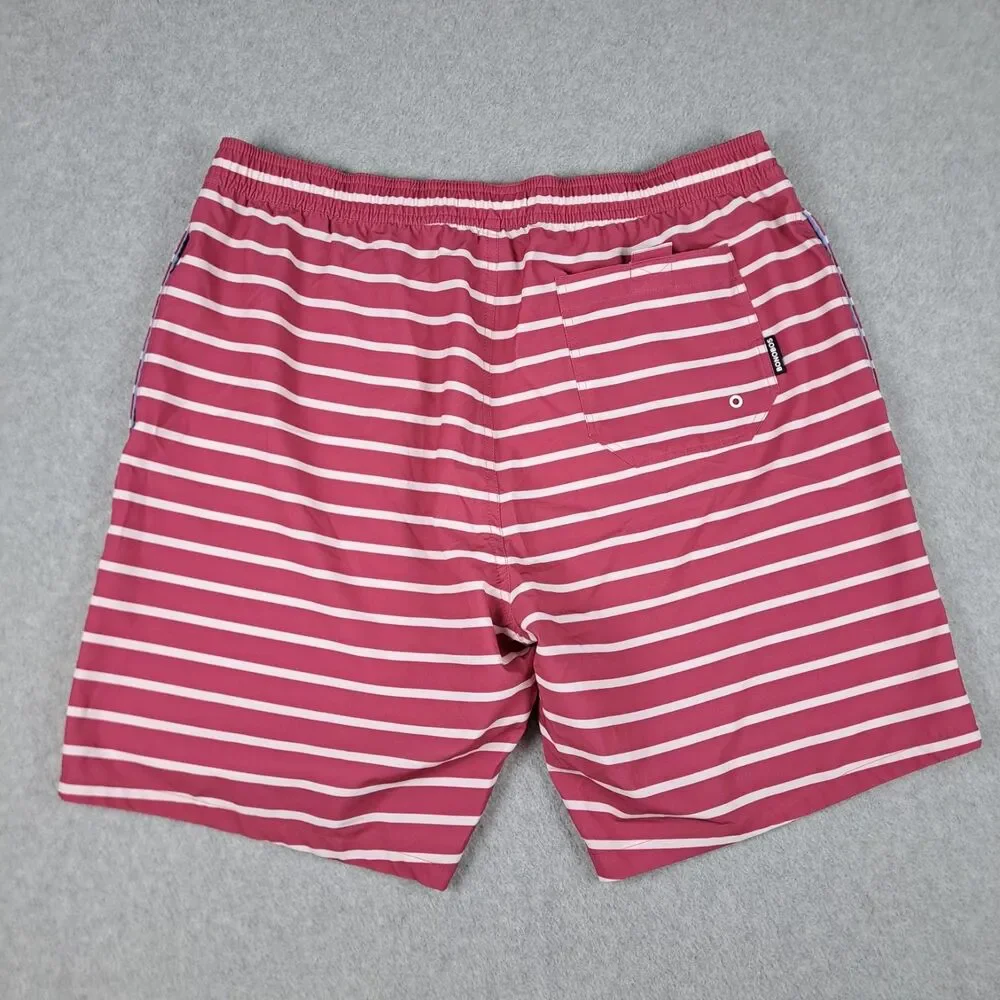 Bonobos Swim Shorts Mens 34 Striped Trunks Beach Board Shorts 9” Pinkish Red